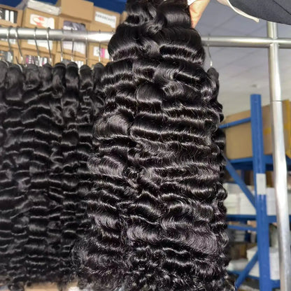 Unprocessed Natural Color Human Hair Weaves Raw Hair Bundle Extensions for Women Wholesale Vendor