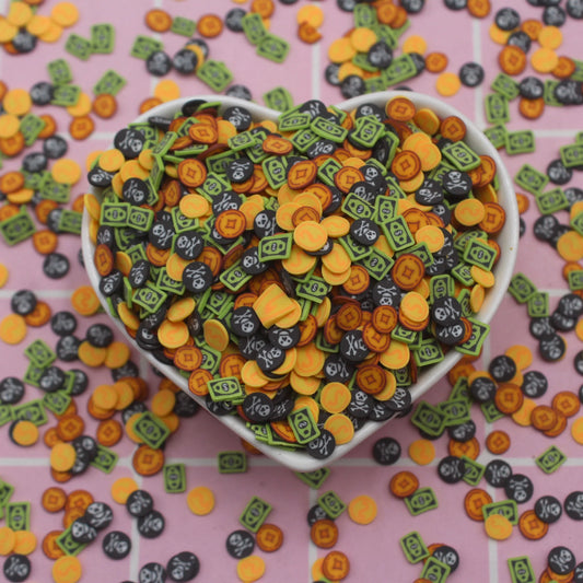 1KG 5mm Bill Evil Ghost Figurine Pattern Non-toxic Polymer Clay Sprinkles for DIY Crafts Tumbler Filling Slime Slice Supplies