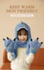 Cute Animal Thermal Children Hoodie Beanie Warm Fur Winter Kids Hat Scarf and Gloves Set