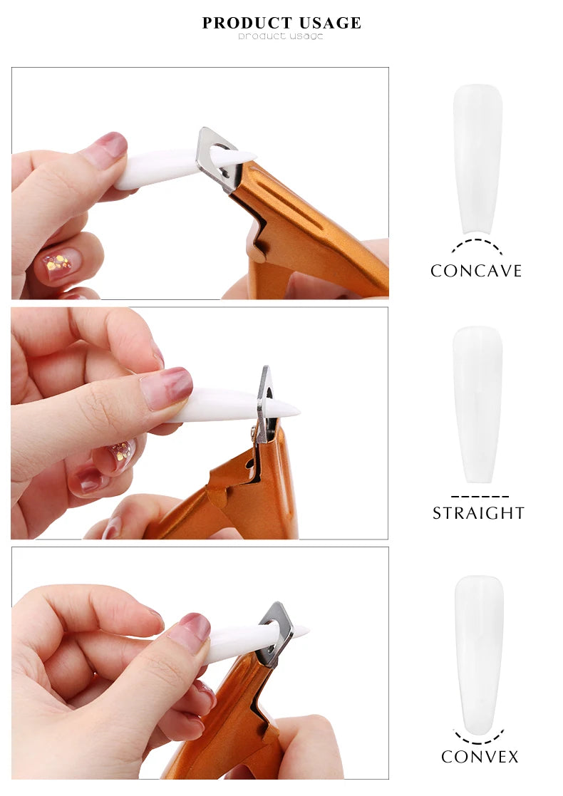 Professional Fake Nail Cutter Nail Cipper Tips Cutter U Type Acrylic Fake Nail Edge Trimmer Stainless Steel Nail Manicure Tools
