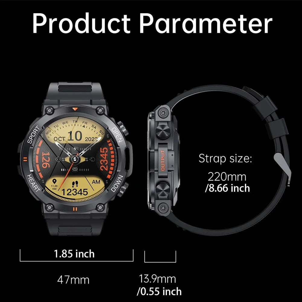 SENBONO Men Smart Watch Round Big Screen Wireless Dial Answer Call Fitness Tracker Outdoor Sports Smartwatch for IPhone Android