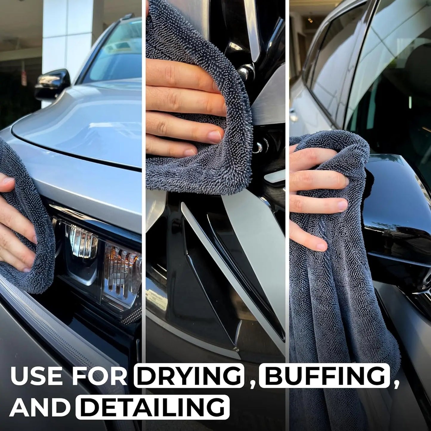 60*90cm 1200 GSM Edgeless Microfiber Car Drying Towel Excellent Water Take Ability Large