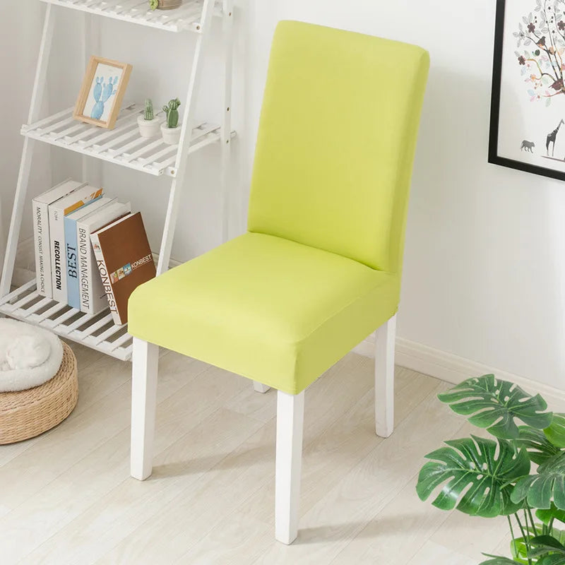 Simple Modern Household Dining Chair Slipcover Half-Pack Stretch Polyester Cover Wear-Resistant and Dustproof