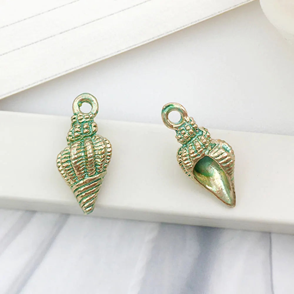 Hot Sale Natural Crafts Alloy Ocean Starfish Conch Seashell Enamel for DIY Nautical Jewelry Making Home Decoration