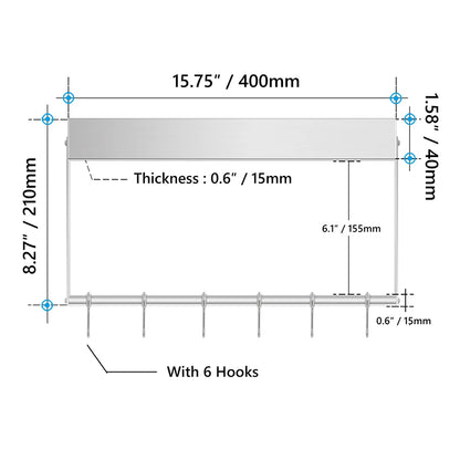 Knife Holder Rack  Wall Mounted Strength Holder Magnet Knife Magnetic Holder with Hooks for Kitchen