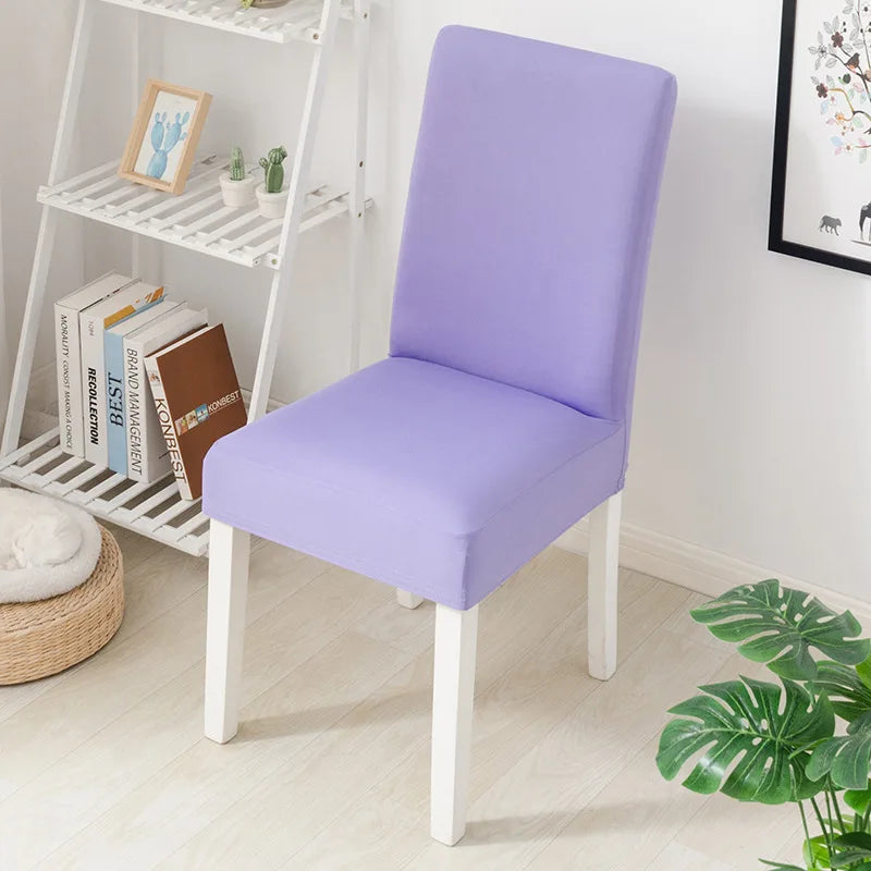 Simple Modern Household Dining Chair Slipcover Half-Pack Stretch Polyester Cover Wear-Resistant and Dustproof