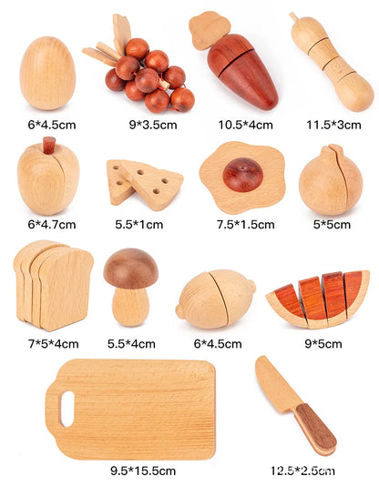 Wooden Pretend Play Kitchen Toy Magnetic Vegetable Fruit Toy  Cutting Cooking Food Toy for Kids