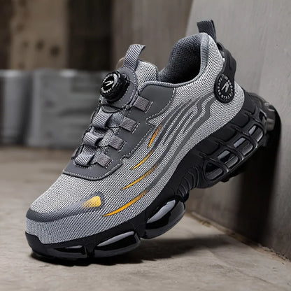 Rotating Button Mens Safety Shoes Steel Toe Smash Puncture Proof Man Work Shoes Protection Sneakers Wear-resistant Shoes for Men