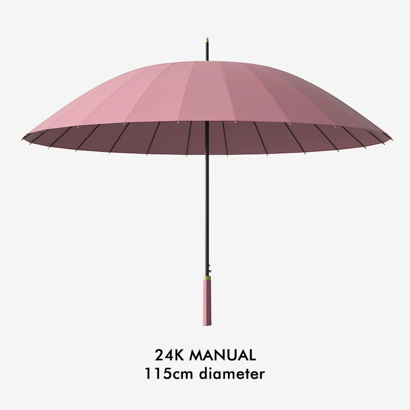 Modern Design Style 24 Bone Straight Automatic Manual UV Logo Umbrella Multi-Color Business Adults Suitable Portable