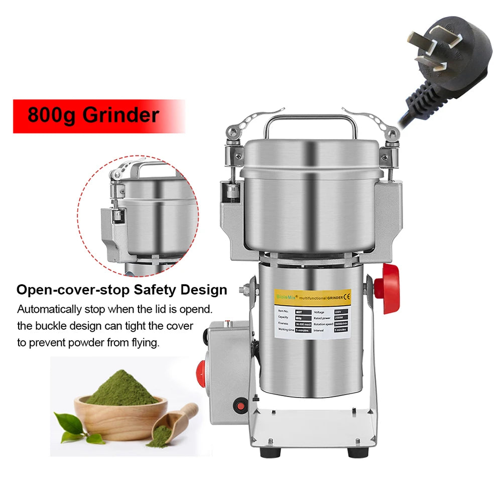 BioloMix 800g 700g Grains Spices Herbals Cereals Coffee Dry Food Grinder Mill Grinding Machine Gristmill Flour Powder crusher