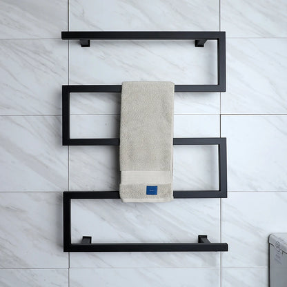 Wall Mounted Electric Heated Warming Rack Heated Drying Rack Towel Warmer with Built-in Timer and Hardwired and Plug in Options