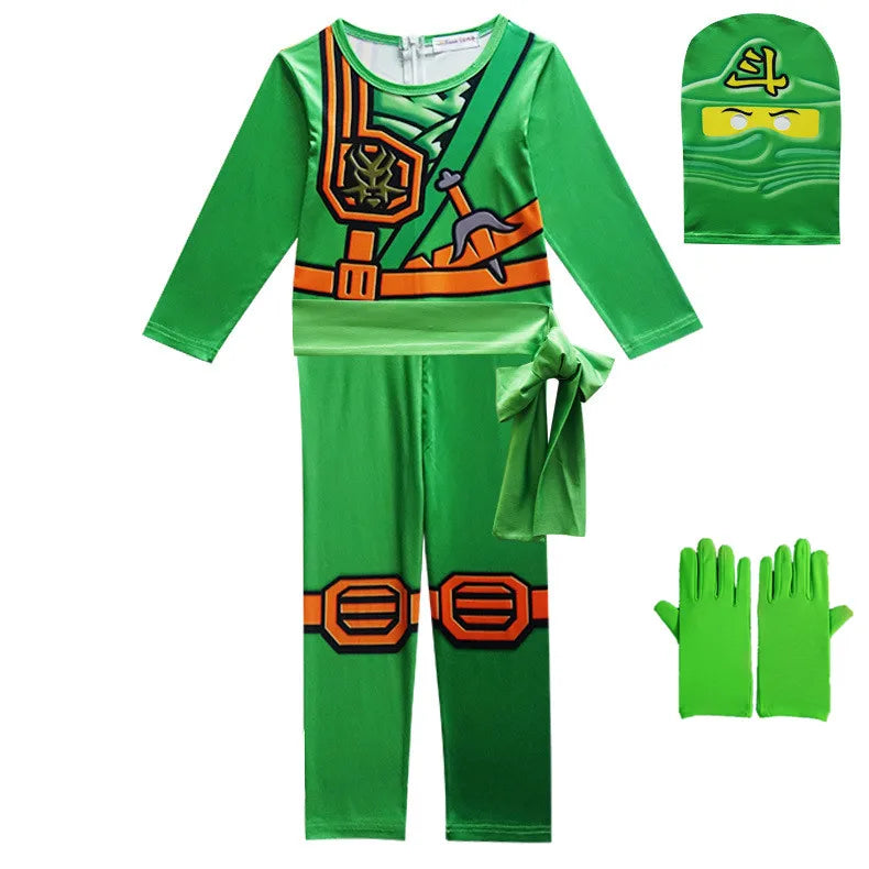 Leg Kids Ninja Cosplay Costume 3 Jumpsuit Set Halloween and Christmas Party Costume Street Costume Ninja