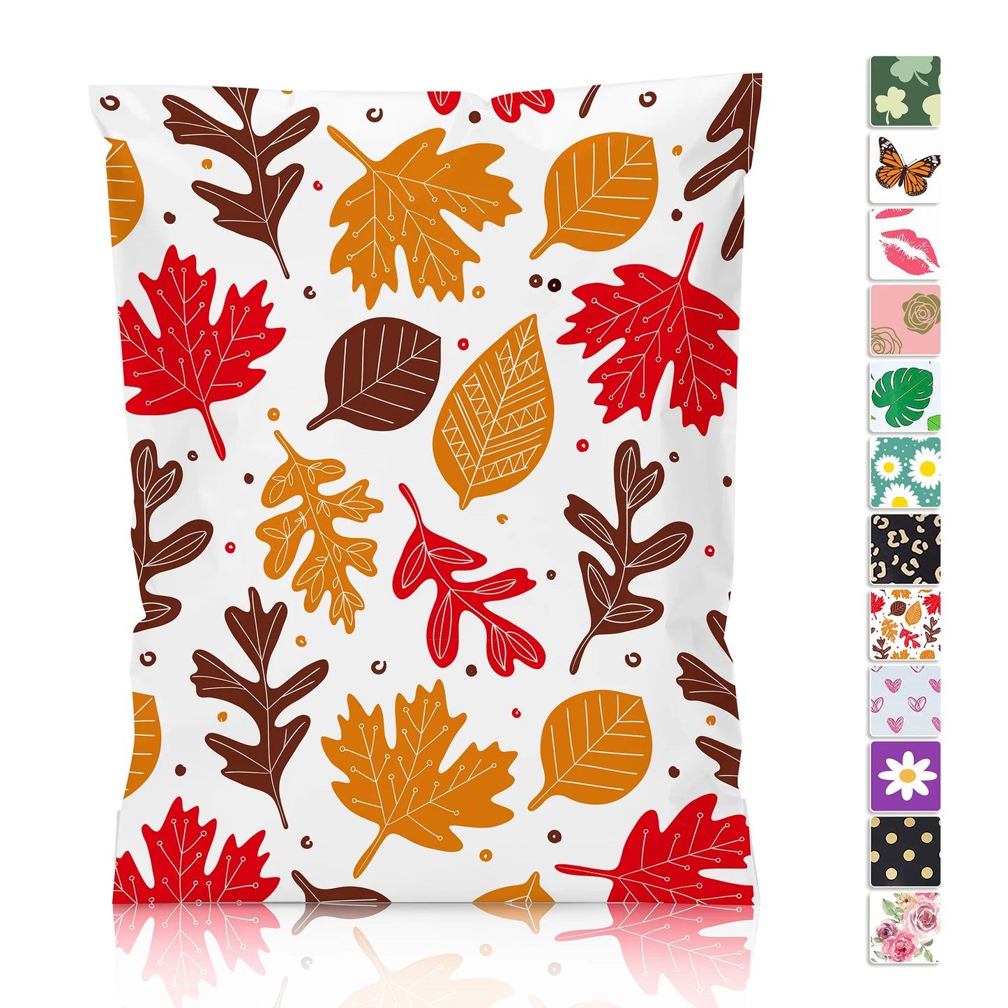 2-Day 5-Day Shipping! 100 Pack 10x13 Inch Maple Leaf Poly Mailers 2 Mil Self-Adhesive Waterproof Bags Eco-Friendly 100%