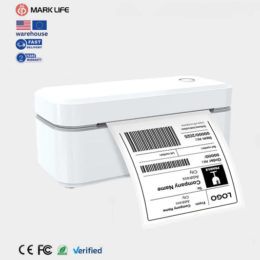 Marklife Portable 4-Inch Thermal Shipping Barcode Label Printer Hot Sale 110mm USB for Sticker Printer Machine 100 X150mm