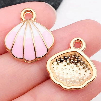 Hot Sale Natural Crafts Alloy Ocean Starfish Conch Seashell Enamel for DIY Nautical Jewelry Making Home Decoration