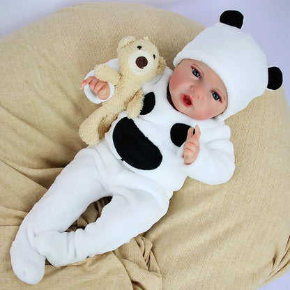 55cm Reborn Baby Doll Pure Hand-Painted Visible Veins Vinyl Soft Toy Gift DIY Toy Unisex