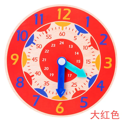 Children Montessori Wooden Clock Toys Hour Minute Second Cognition Colorful Clocks Toys for Kids Early Preschool Teaching Aids