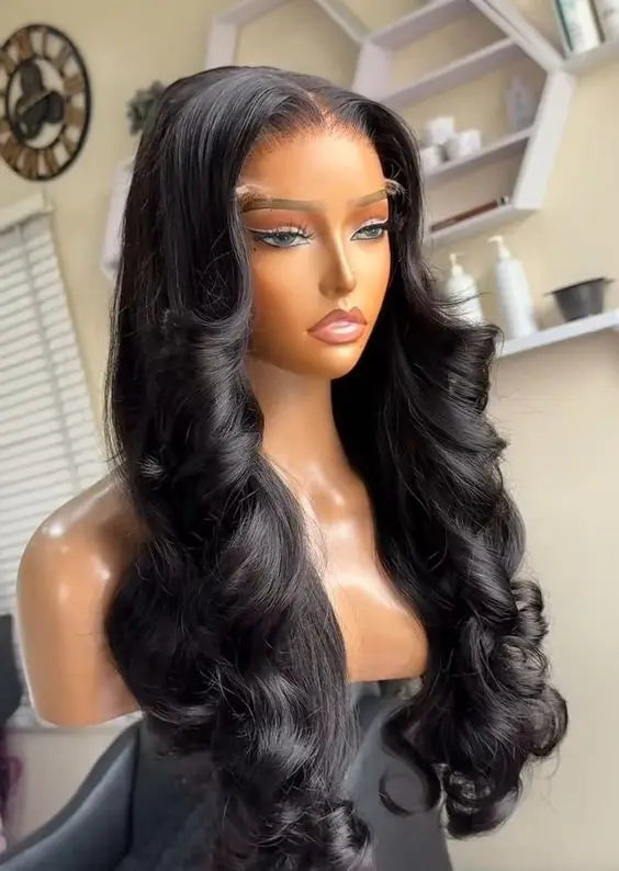5x5 Raw Indian HD Wig  Human Hair Lace Front ,Glueless Full Lace Front Wigs, Brazilian Deep Curly Body Wave Wig for Black Women