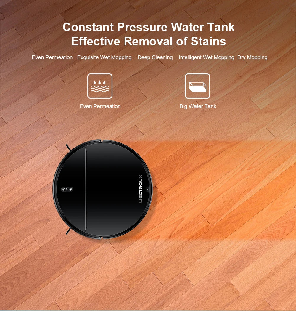 Liectroux M7S Robot Vacuum Cleaner,Smart Dynamic Navigation,4000Pa,Wet Mop,WiFi,Silent,Work with Alexa & Google Home