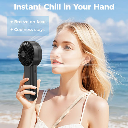 Mini Handheld Personal Fan Strong Wind and Quiet Operation for Home Car Outdoor Hotel RV Use Battery-Powered