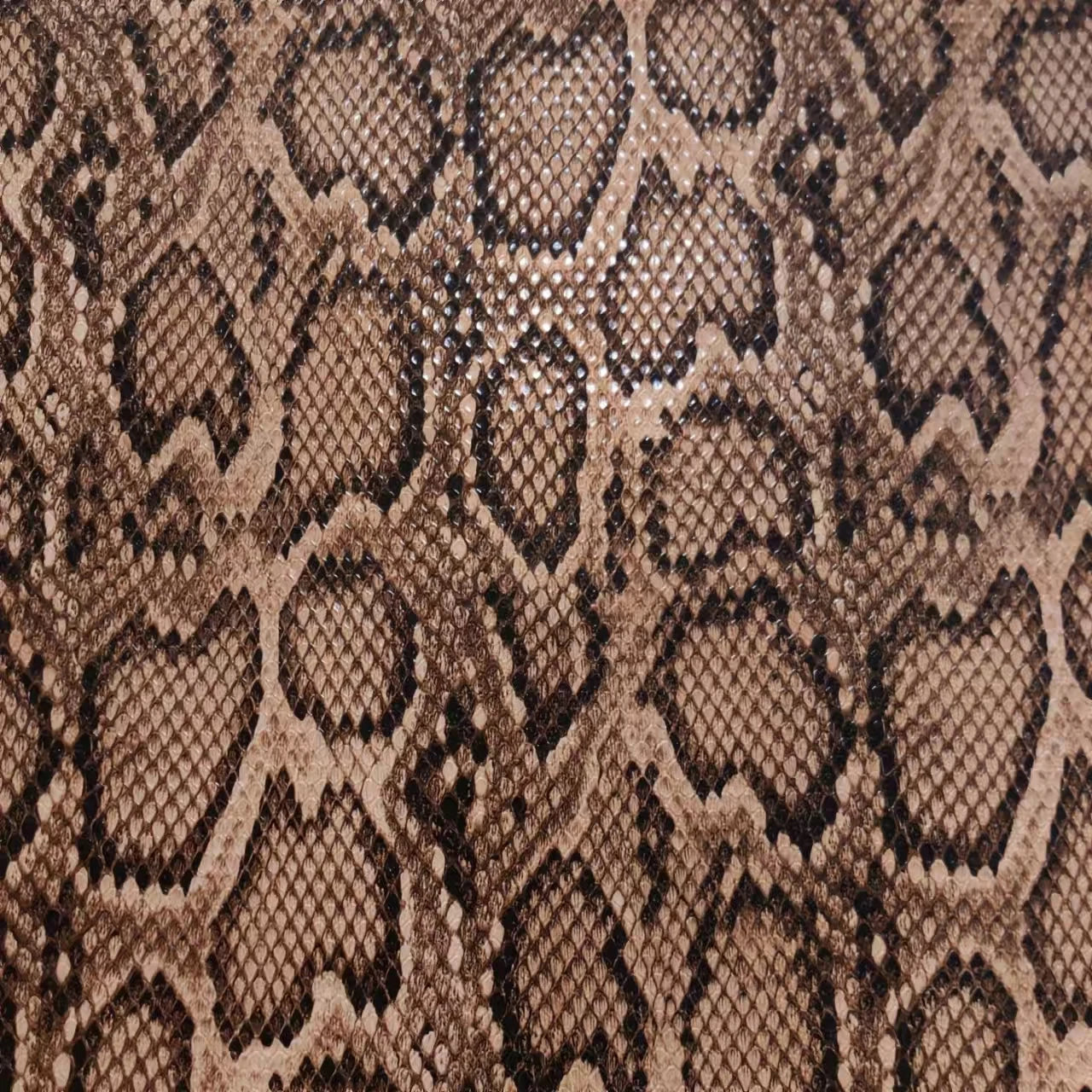A-4109 PU Artificial Snake Skin Print Glossy Fabric Eco-Friendly Synthetic Leather for Bags Sofa Customization for Furniture