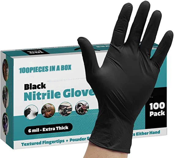 6 Mil Finger Texture Mechanical Heavy Duty Industry Tattoo Custom logo Latex Free Powder Free Nitrile Disposable-gloves Gloves