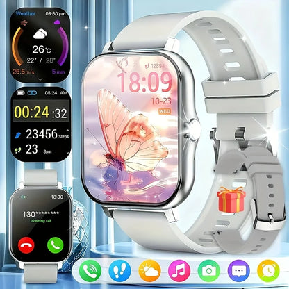 Smart Watch with Wireless Calling,1.83-Inch Full Touchscreen Wireless Smart Watch, Men and Women Smartwatch Answer Make Calls