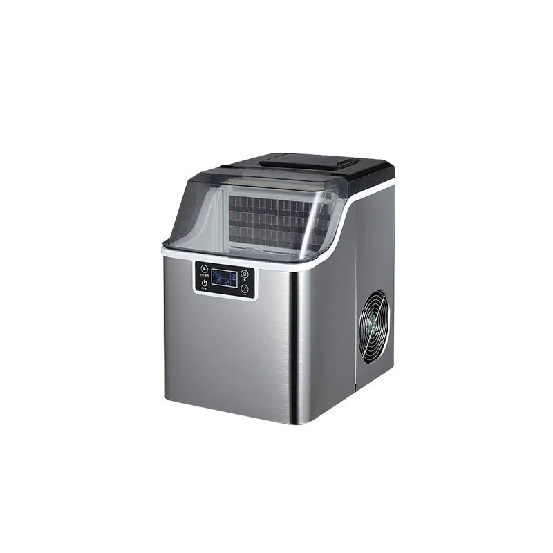 Hicon Tisch-Eiswürfelmaschine, 1 Gallone (3,8 Liter), automatische Selbstreinigung, quadratische Eiswürfel, 44 Pfund (20 kg)/24 Stunden, 24 Eiswürfel in 15 Minuten, inklusive Eisschaufel