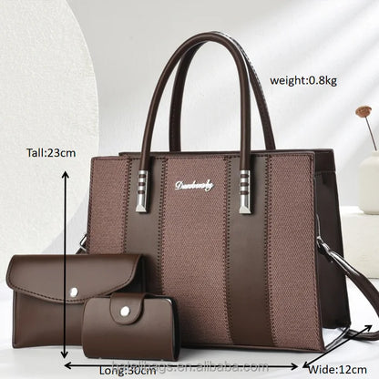 Fashion Splicing Three Piece Set Combination Bag, Single Shoulder Crossbody, Large Capacity Tote Bags for Women Handbags