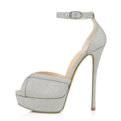 Large Size High Heels Ladies Shoes Peep Toe Platform Sandals for Women
