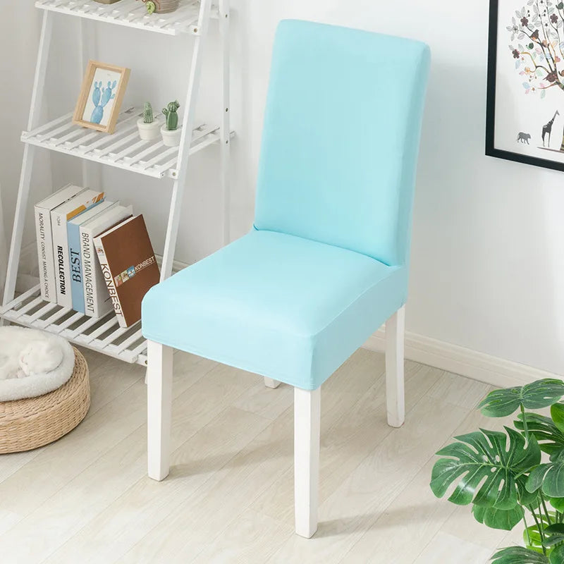 Simple Modern Household Dining Chair Slipcover Half-Pack Stretch Polyester Cover Wear-Resistant and Dustproof