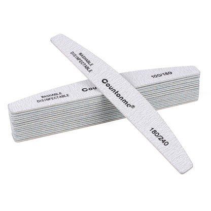 10pcs/Lot Professional Wooden Nail Files 180/240 Buffer 100/180 Grey Boat Wood Sandpaper Block Gel Polisher Sanding Nail Files