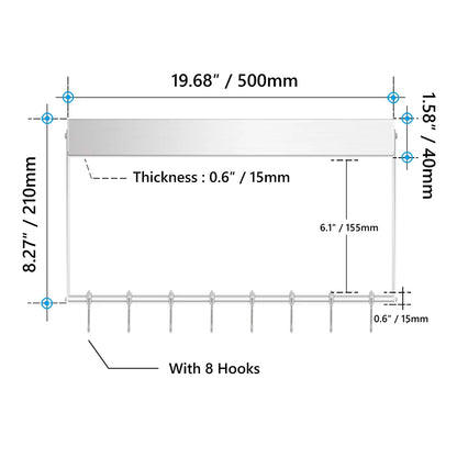 Knife Holder Rack  Wall Mounted Strength Holder Magnet Knife Magnetic Holder with Hooks for Kitchen