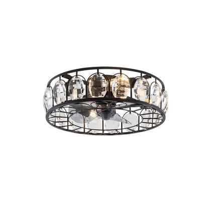 Industrial LED Black Metal Lamp With Remote Control for Home Bedroom Loft Retro Ceiling Fan Light