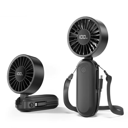 Multifunction Handheld Fan 4500mAh Power Bank Function Foldable Design 5 Speed Wind for Travel Camping and Daily Use