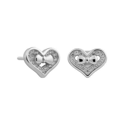 New Jewelry Minimalist Shaped Heart Nimi Small Size Cz Zirconia S925 Silver Stud Earrings for Kids