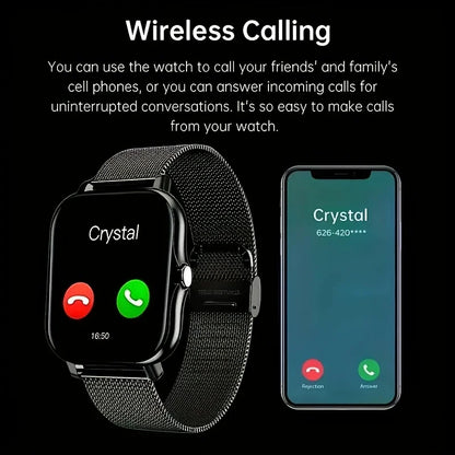 2025 Popular Smartwatch, Wireless Calling and Dialing, Various Sports Modes, Incoming Call Alerts and Rejection, Message