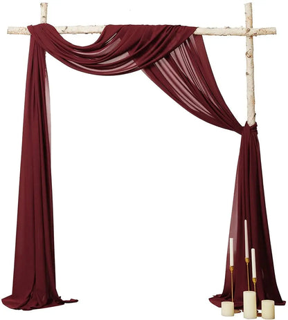 70X500cm Rust Chiffon Wedding Arch Draping Fabric Terracotta Solid Drapery Ceremony Reception Backdrop Curtain Party Swag Decor