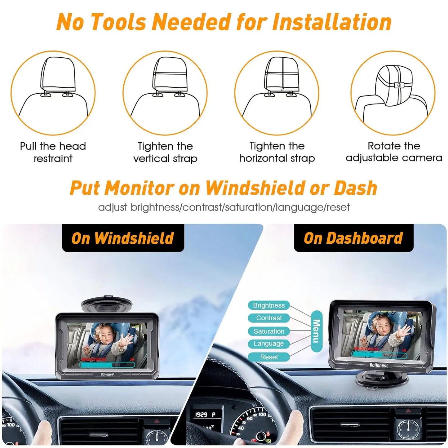 New Design 4.3 Inch Car Baby Camera Real Time Monitoring Kit for Vehicle Rear Seat Safety Viewing
