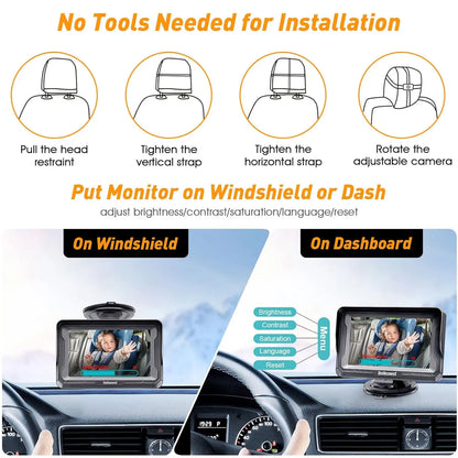 New Design 4.3 Inch Car Baby Camera Real Time Monitoring Kit for Vehicle Rear Seat Safety Viewing