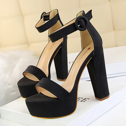 Big Tree 13.5 CM Heel Women Pumps High Heels New Ladies Shoes Fashion Women Sandals Sexy Platform Sandals square Heel Summer