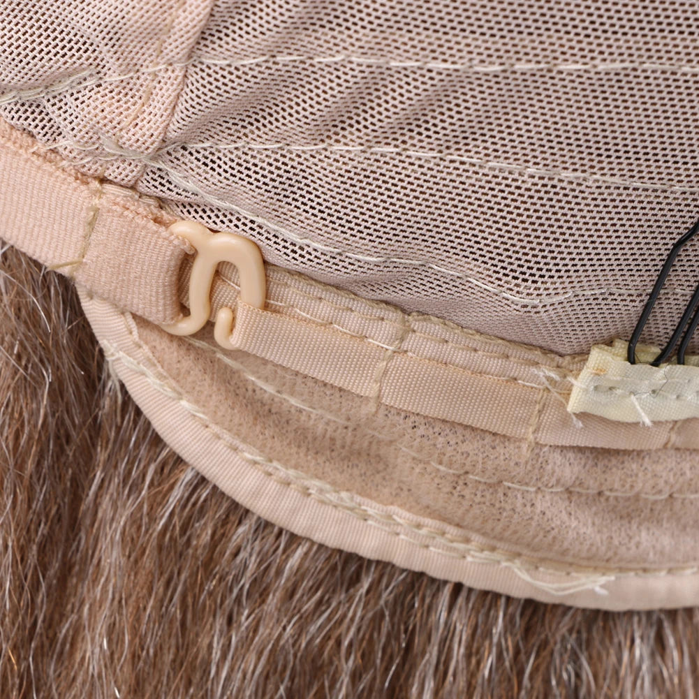 Wholesale 14 Inch Yaki Straight Afro Light Brown Lace Hair Wig Glueless Synthetic Middle Part Women  Machine-Made Long Wigs