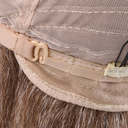 Wholesale 14 Inch Yaki Straight Afro Light Brown Lace Hair Wig Glueless Synthetic Middle Part Women  Machine-Made Long Wigs