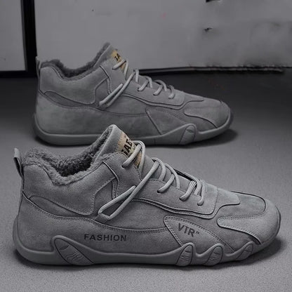 High Top with Added Fleece and Thickened Warm Cotton Shoes Sports and Casual Canvas, Height Increasing Cotton Boots