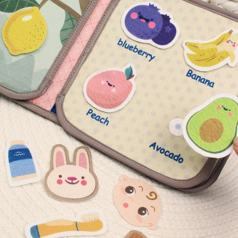 2025 Montessori Toys Toddlers Sensory Board Quiet Busy Book Christmas Gift Felt Wood Materials Bag Unisex