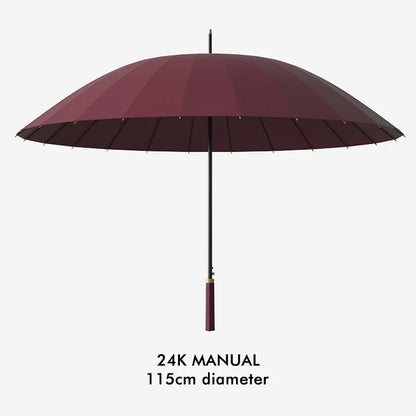 Modern Design Style 24 Bone Straight Automatic Manual UV Logo Umbrella Multi-Color Business Adults Suitable Portable