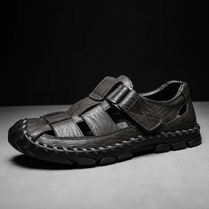 Top Quality Fashion Summer Slippers Cow Leather Material Sandals for Men Anti-Slippery