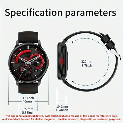 Men's Smartwatch with Call Function,1. 43''Large HD AMOLED Screen,100+Sports Modes, DIY Watch Face, Fitness Tracker,USB Charging