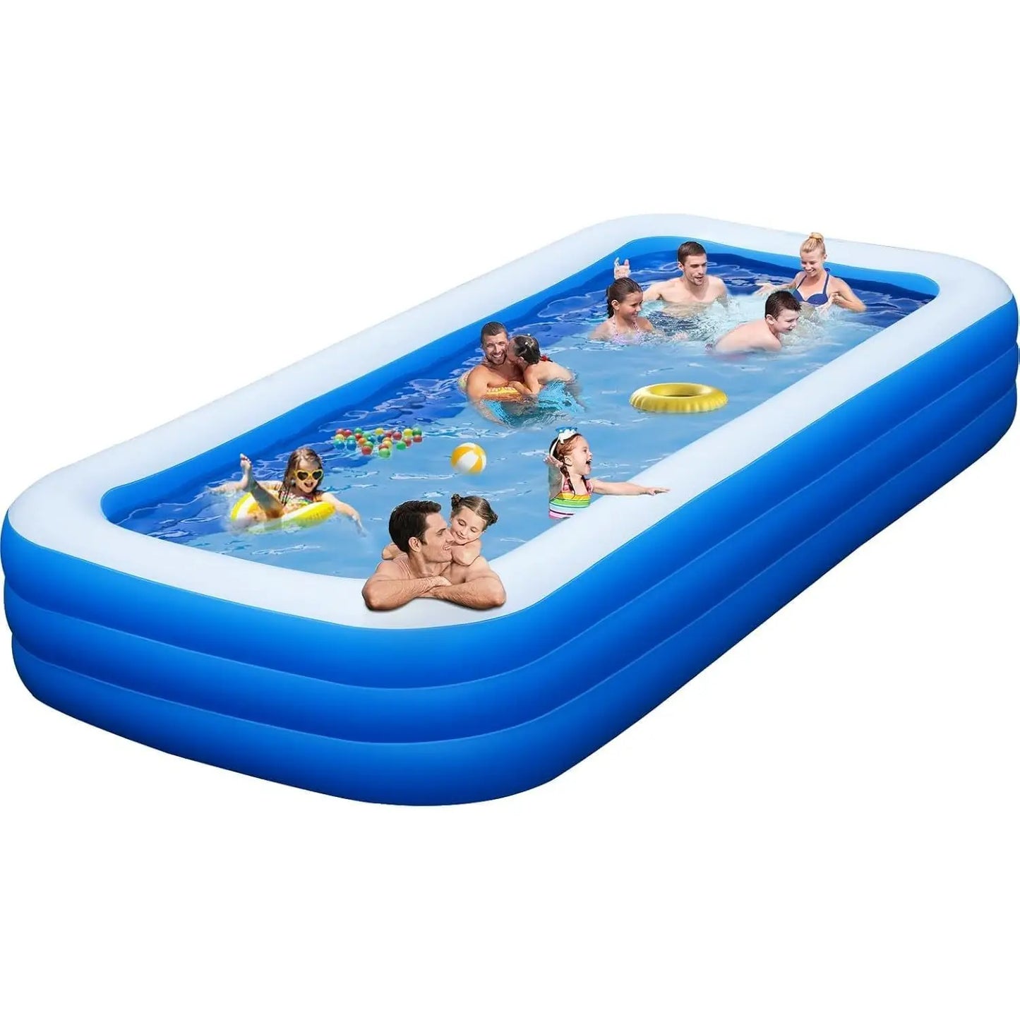 Big Inflatable Pool with Pump, Lylting 158"x74"x22" Extra Large Thicken Blow Up Pool for Adults, Full Size Family Inflatable