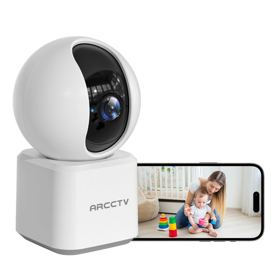 ARCCTV 2K Indoor Security Camera Wireless 360° PTZ View Night Vision Home CCTV WiFi Cameras Auto Tracking Dome Pet Baby Camera